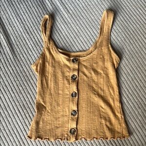 Aeropostale Goldenrod Yellow Ribbed Tank Top